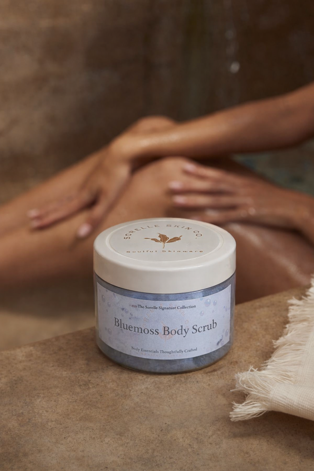 Blue moss body scrub